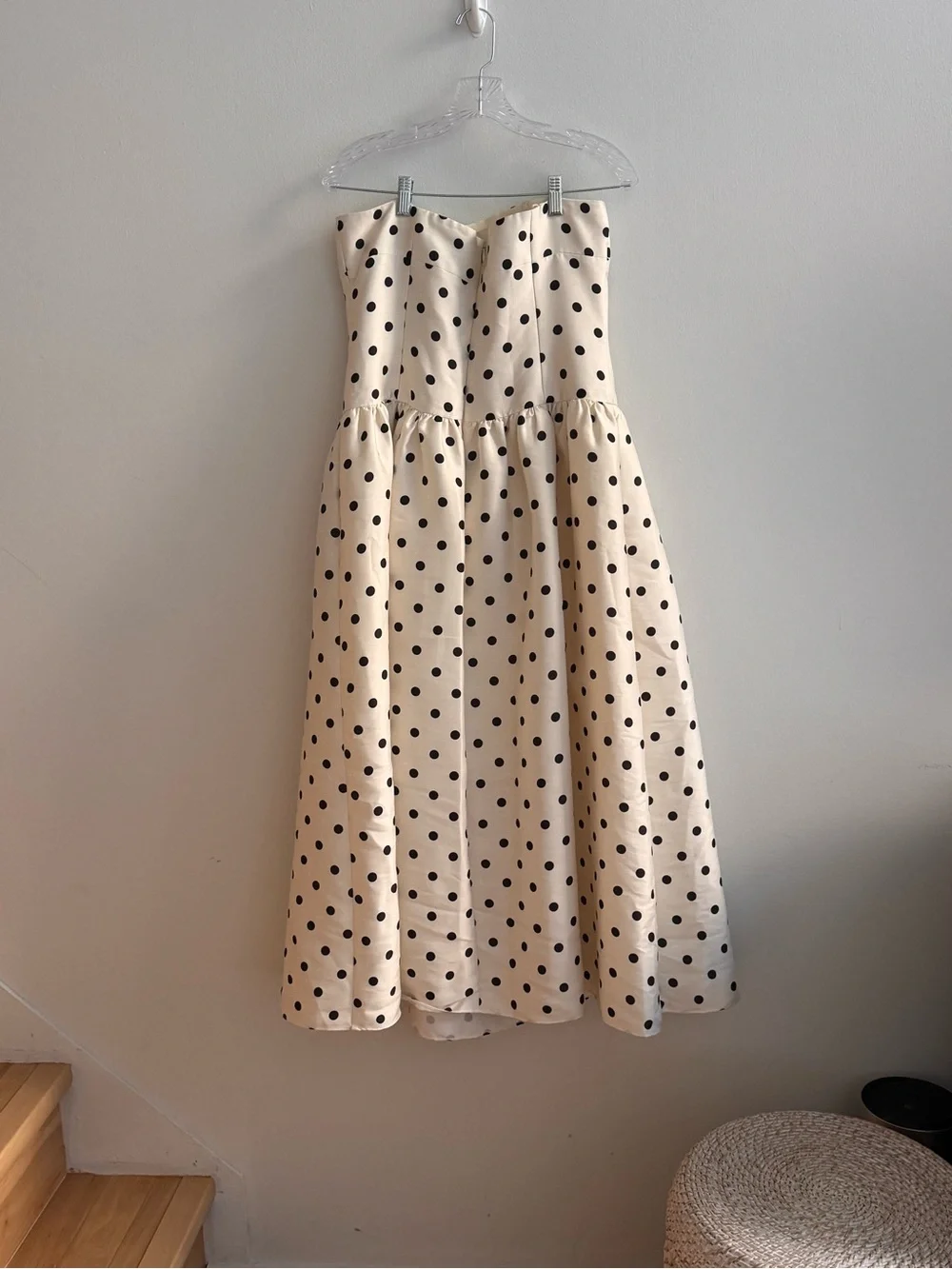Self Portrait Strapless Midi Polka Dot Gown - Picture 2 of 6